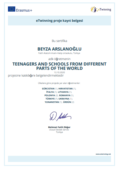 Teenagers and schools from different parts of the world 1 2020 12 10 2 Türkiye Eğitim Kampüsü
