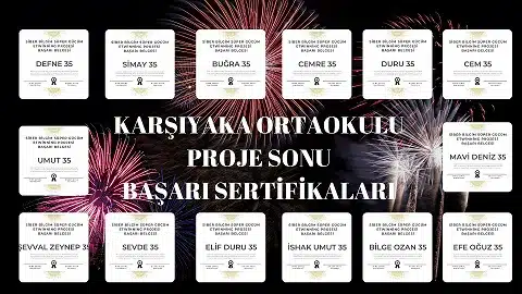 MİNE ŞENOL KARŞIYAKA ORTAOKULU BİTİRME SERTİFİKALARI