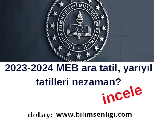 MEB ara tatil, yarıyıl tatilleri
