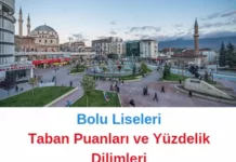 Bolu Liseleri Taban Puanları 2024 1. Tercih LGS MEB Bolu Liseleri