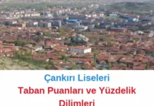 Çankırı Liseleri Taban Puanları 2024 1. Tercih LGS MEB Çankırı Liseleri