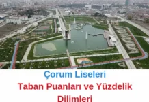 Çorum Liseleri Taban Puanları 2024 1. Tercih LGS MEB Çorum Liseleri