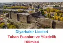 Diyarbakır Liseleri Taban Puanları 2024 1. Tercih LGS MEB Diyarbakır Liseleri