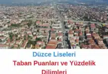 Düzce Liseleri Taban Puanları 2024 1. Tercih LGS MEB Düzce Liseleri