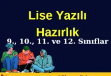 Lise Yazılı Hazırlık 9., 10., 11.,12. Sınıflar Lise yazılı hazırlık