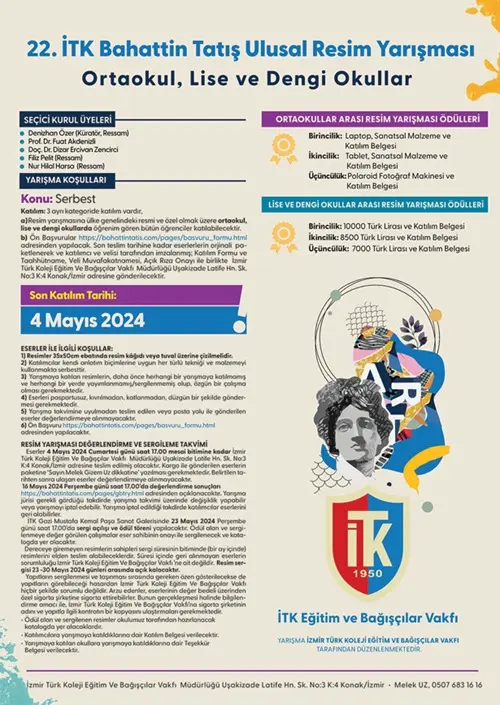 22. İTK Bahattin Tatış Ulusal Resim Yarışması 1 Resim Yarışması