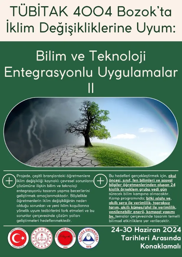 TÜBİTAK 4004 - Bozokta İklim Değişikliklerine Uyum: Bilim ve Teknoloji Entegrasyonlu Uygulamalar II 2 TÜBİTAK 4004