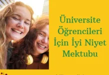 Üniversite Öğrencileri İçin İyi Niyet Mektubu