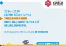 Vakıflar Genel Müdürlüğü Burs Başvuruları
