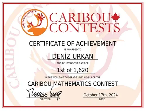 EVRENSEL CARIBOU MATEMATİK OLİMPİYATLARINDA 2 ALTIN MADALYA İLE ŞAMPİYON 4 Caribou Matematik