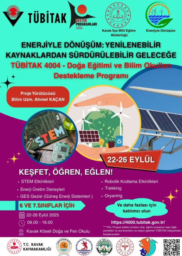 TÜBİTAK 4004 Enerjiyle Dönüşüm: Yenilenebilir Kaynaklardan Sürdürülebilir Geleceğe