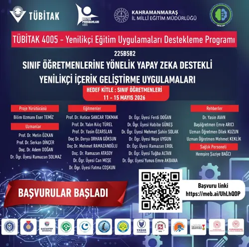 TÜBİTAK 4005 Sınıf Öğretmenlerine Yönelik Yapay Zeka Destekli Yenilikçi İçerik Geliştirme Uygulamaları