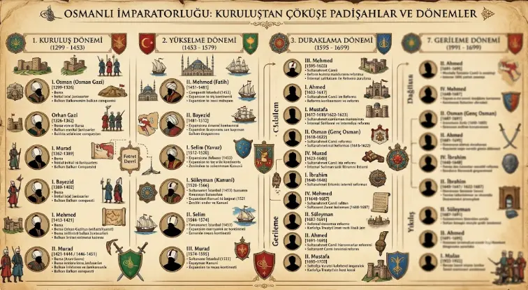 Osmanlı Padişahları Listesi: Kuruluştan Çöküşe Tam Kronolojik Liste 1 Osmanlı Padişahları