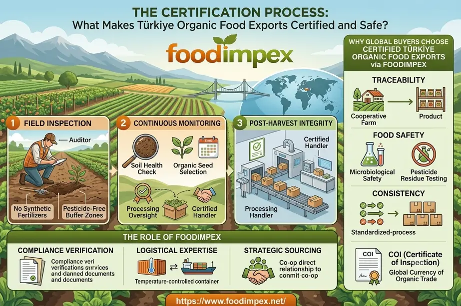 The Certification Process: What Makes Türkiye Organic Food Exports Certified and Safe? 1 Türkiye Organic Food Exports