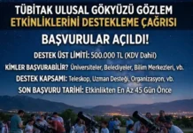 TÜBİTAK Ulusal Gökyüzü Gözlem Etkinliklerini Destekleme Çağrısı: Sıkça Sorulan Sorular Gökyüzü Gözlem Etkinlikleri