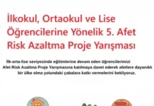 İlkokul, Ortaokul ve Lise Öğrencilerine Yönelik 5. Afet Risk Azaltma Proje Yarışması